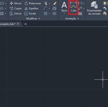 Como colocar cotas no Autocad - Menu Inicial