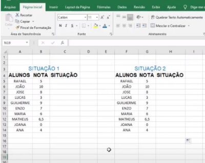 Função SE Excel