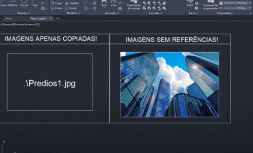 Exemplo de como as imagens somem no autocad